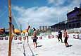 spring break photos- playing beach volleyball